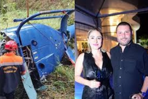 Helicóptero cai na Grande SP e duas pessoas morrem - Uma criança e o piloto são resgatados com vida